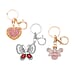 Set of 3 - Pink Crystal & Orange Cubic Zirconia Key Chain