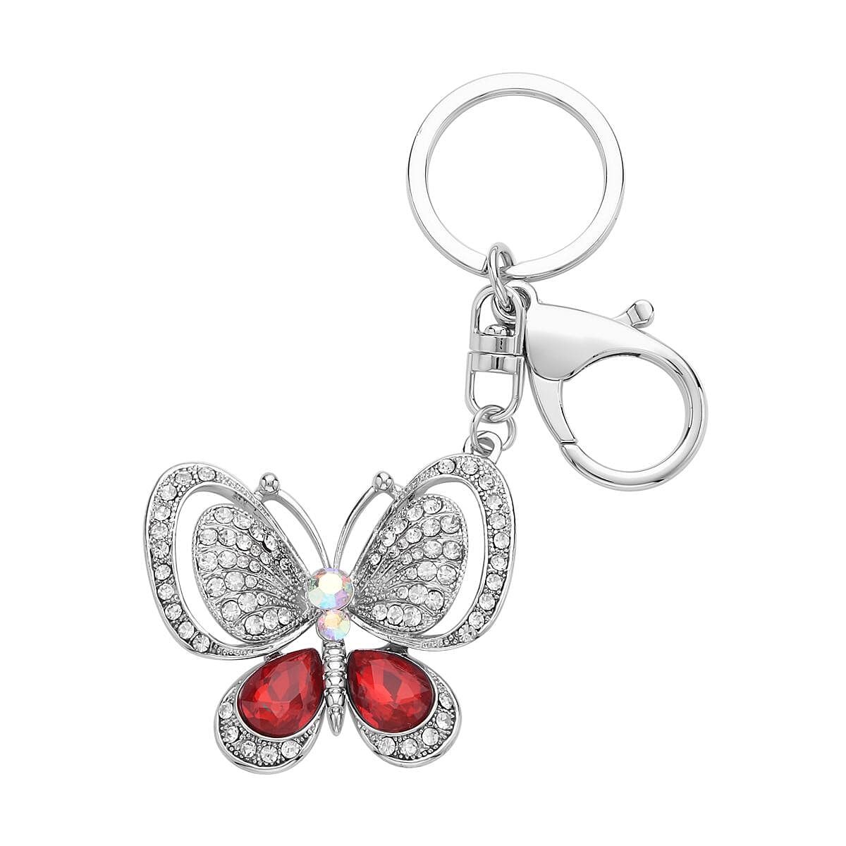 Set of 3 - Pink Crystal & Orange Cubic Zirconia Key Chain Set of 3 - Pink Crystal & Orange Cubic Zirconia Key Chain