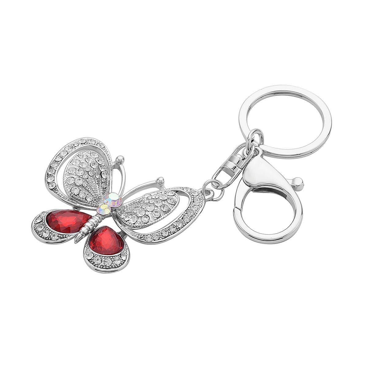 Set of 3 - Pink Crystal & Orange Cubic Zirconia Key Chain Set of 3 - Pink Crystal & Orange Cubic Zirconia Key Chain