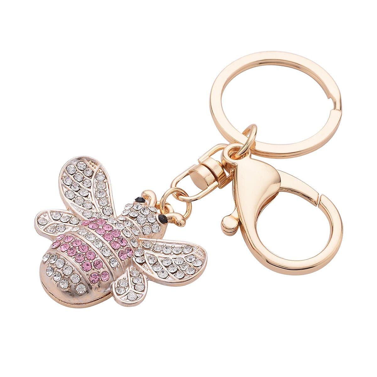 Set of 3 - Pink Crystal & Orange Cubic Zirconia Key Chain Set of 3 - Pink Crystal & Orange Cubic Zirconia Key Chain