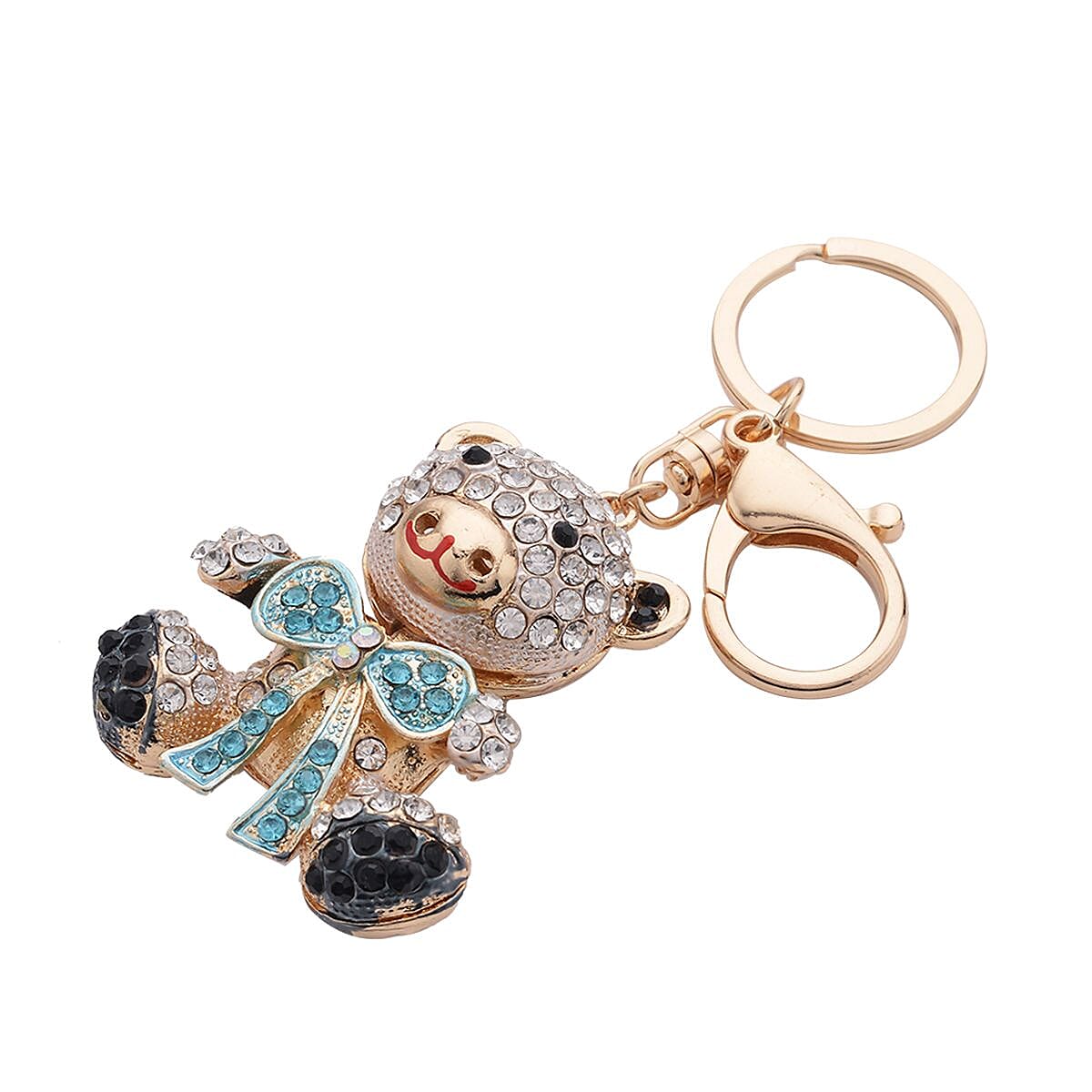 Set of 3 - Black & Pink Crystal, Orange Cubic Zirconia Enamelled Key Chain Set of 3 - Black & Pink Crystal, Orange Cubic Zirconia Enamelled Key Chain