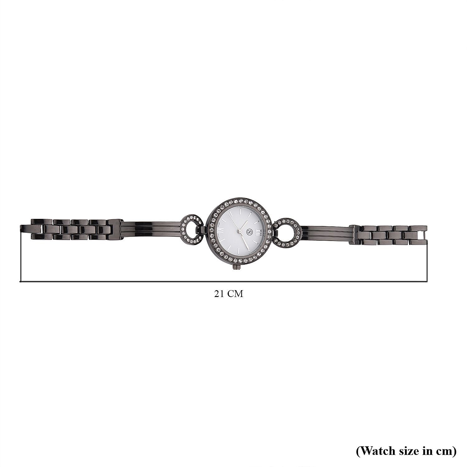 STRADA Japanese Movement Water Resistant Watch in Black Tone with 4 Interchangeable Bezel Rings