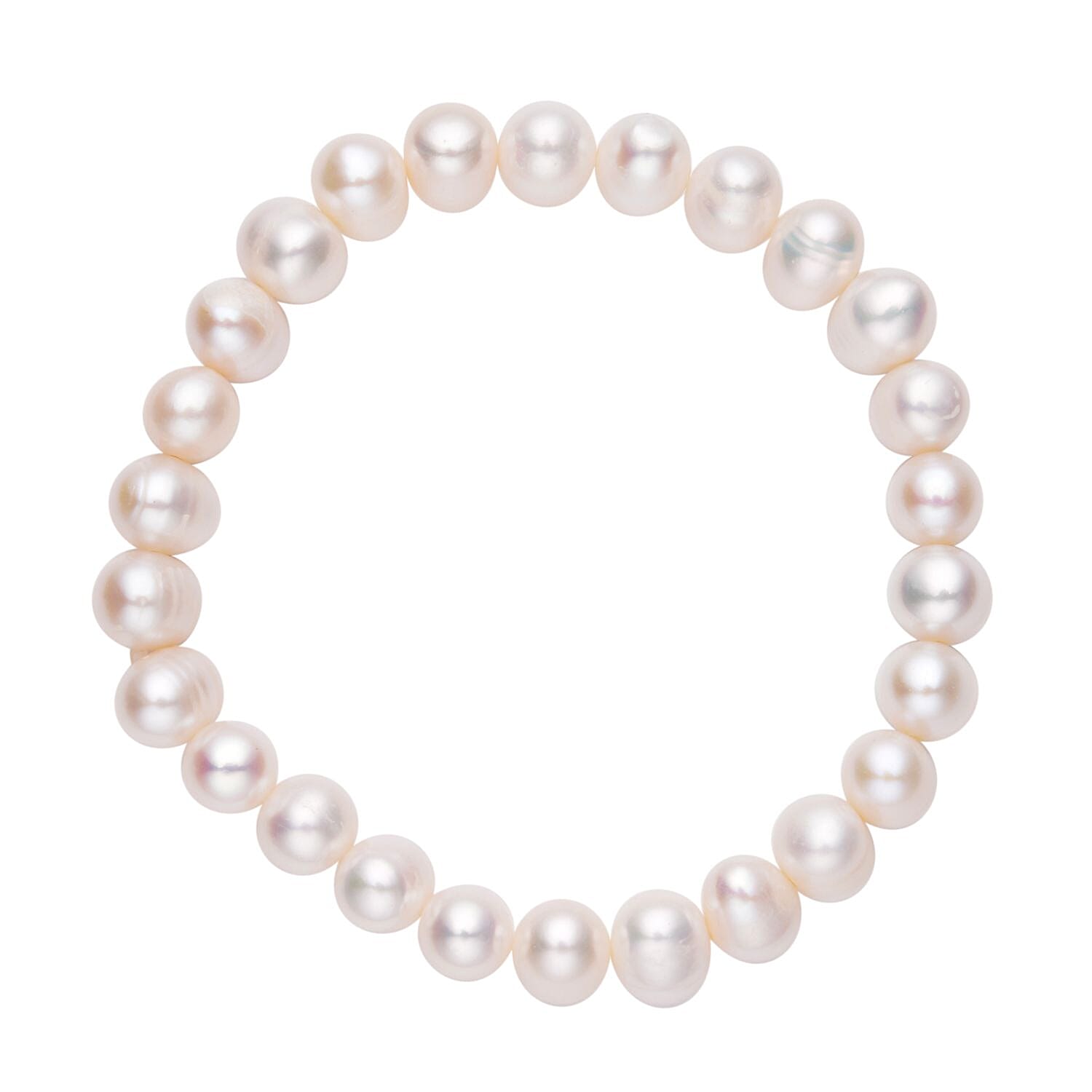 3 Piece Set -  White Fresh Water Pearl Stone Bracelet ( size 6.5)and Necklace (Size - 18 With  2 Inch Extender) and Earrings (With Push Back)  in Rhodium Overlay Sterling Silver pearl 243.000  Ct.