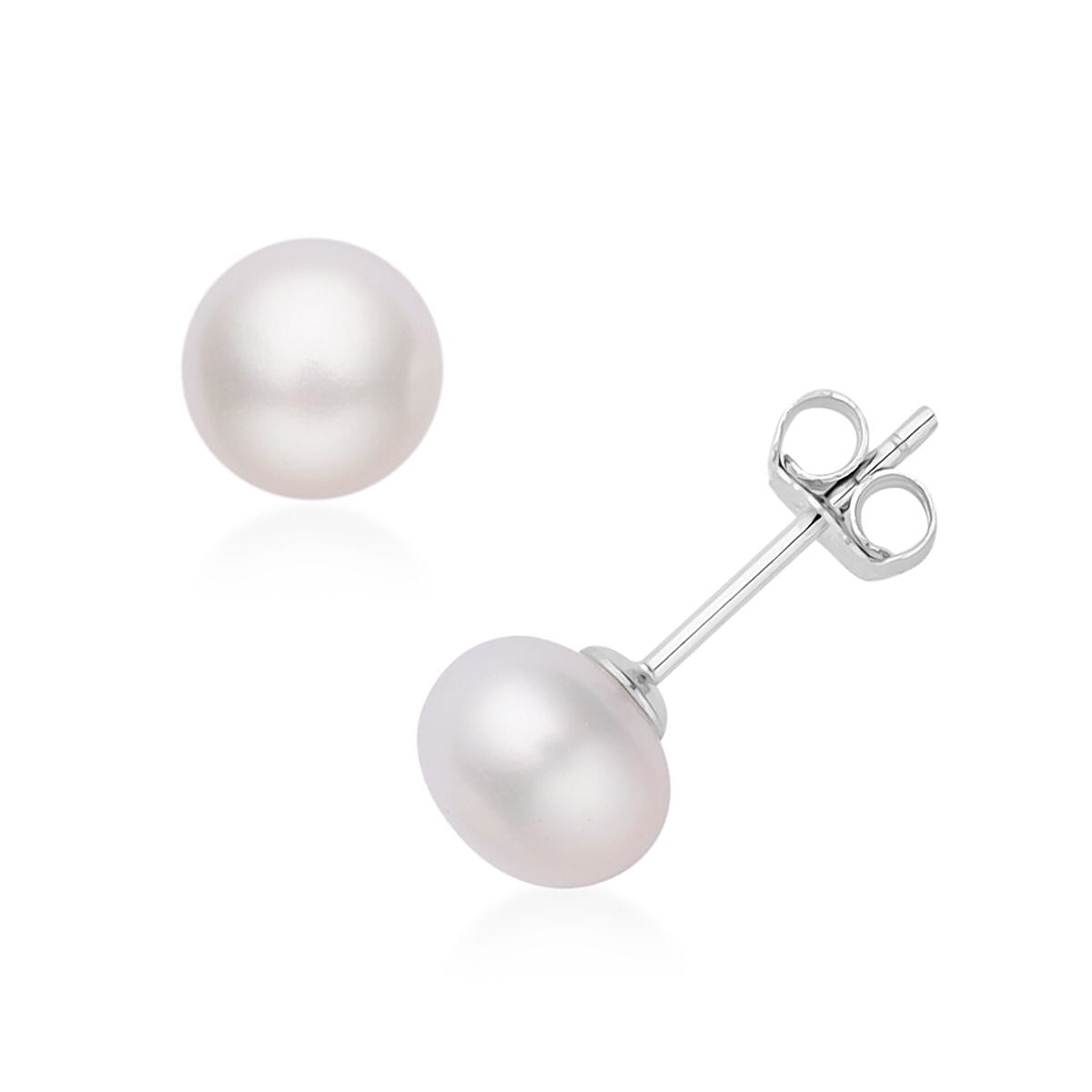 3 Piece Set -  White Fresh Water Pearl Stone Bracelet ( size 6.5)and Necklace (Size - 18 With  2 Inch Extender) and Earrings (With Push Back)  in Rhodium Overlay Sterling Silver pearl 243.000  Ct.