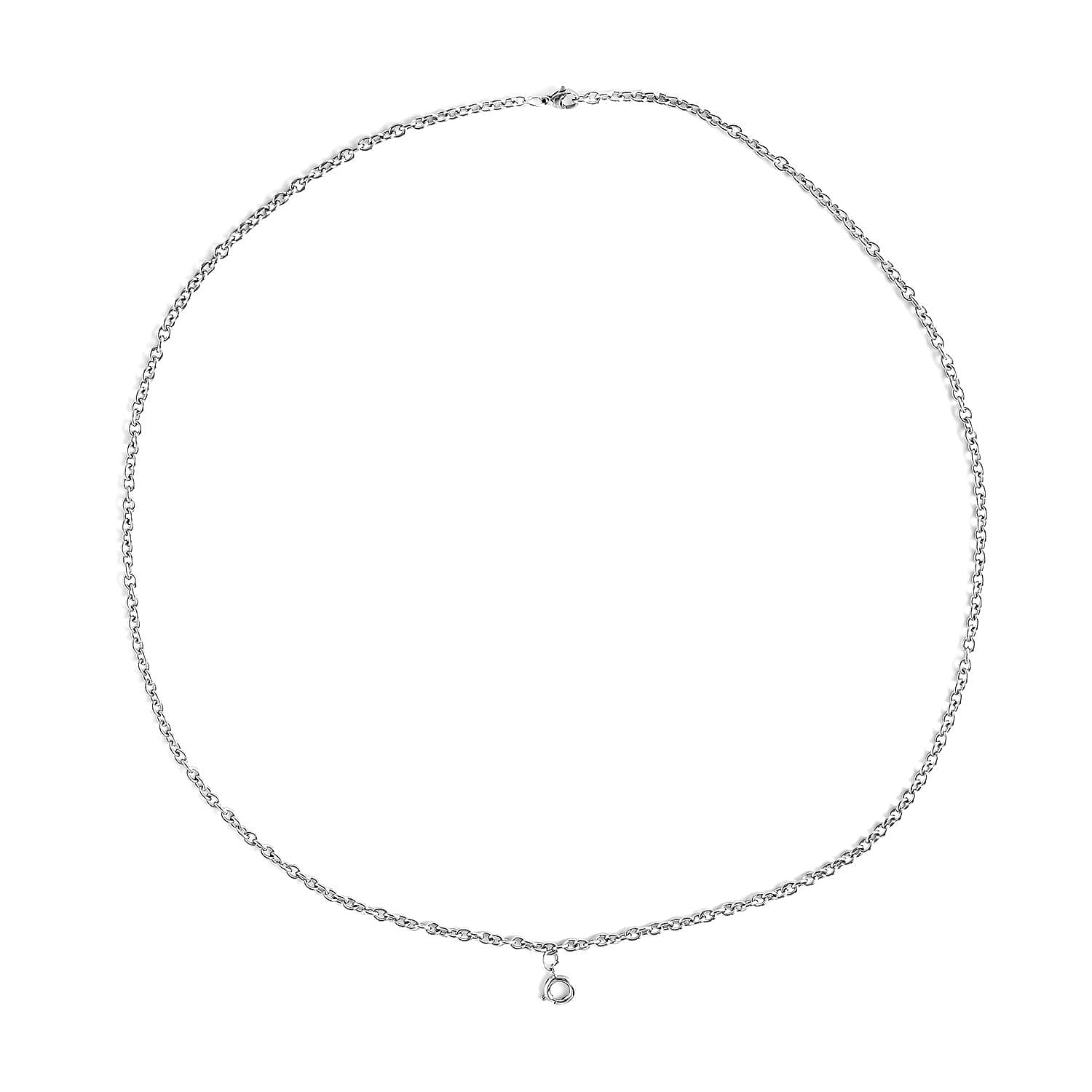 2 Piece Set - STRADA Japanese Movement Floral Design Water Resistant Watch with Blue Colour Strap and Pendant with Chain