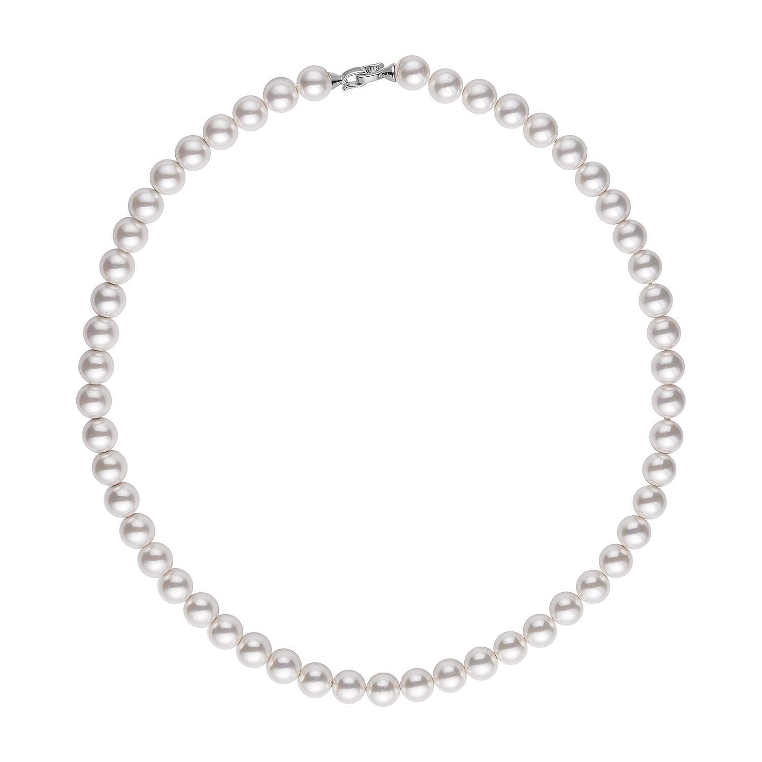 2 Piece Set - White Shell Pearl, Simulated Diamond & Simulated Blue Topaz Necklace cum Brooch (Size - 20 ) in Silver Tone. 2 Piece Set - White Shell Pearl, Simulated Diamond & Simulated Blue Topaz Necklace cum Brooch (Size - 20 ) in Silver Tone.