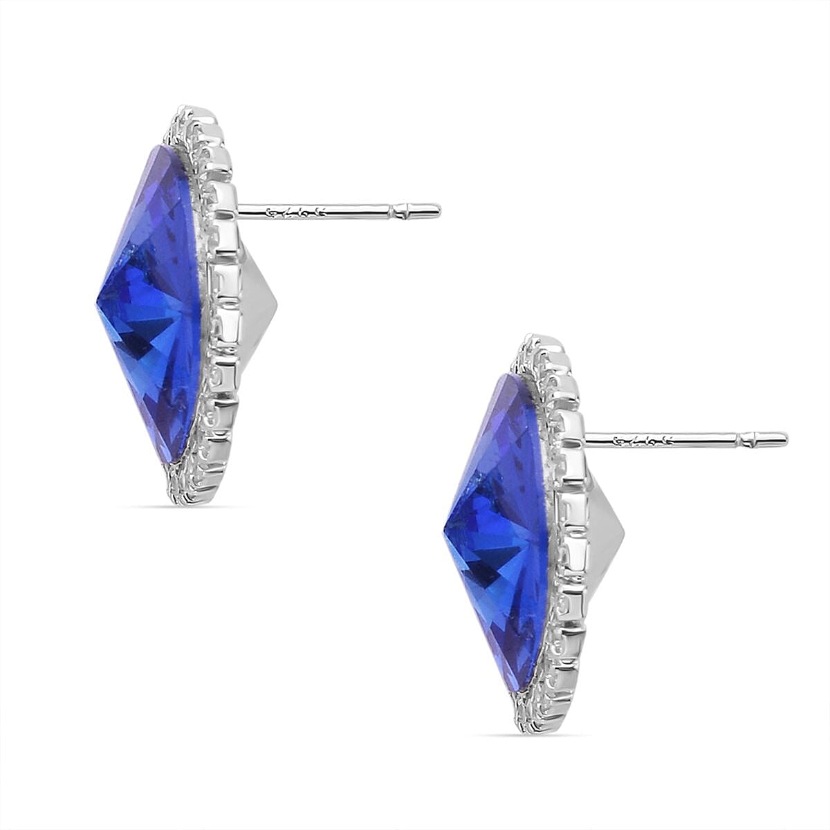 Set of 2 -  White Cubic Zirconia Pendant with Chain (Size 20 With 2 inch Extender) And earring (With Silicon Push Back ) Pure White Brass    18.000  Ct.