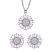 Set of 2 - White Cubic Zirconia Pendant with Chain (Size - 20 with 2 Inch Extender) and Earrings (With Silicon Push Back) in Pure White Brass 6.000 Ct.