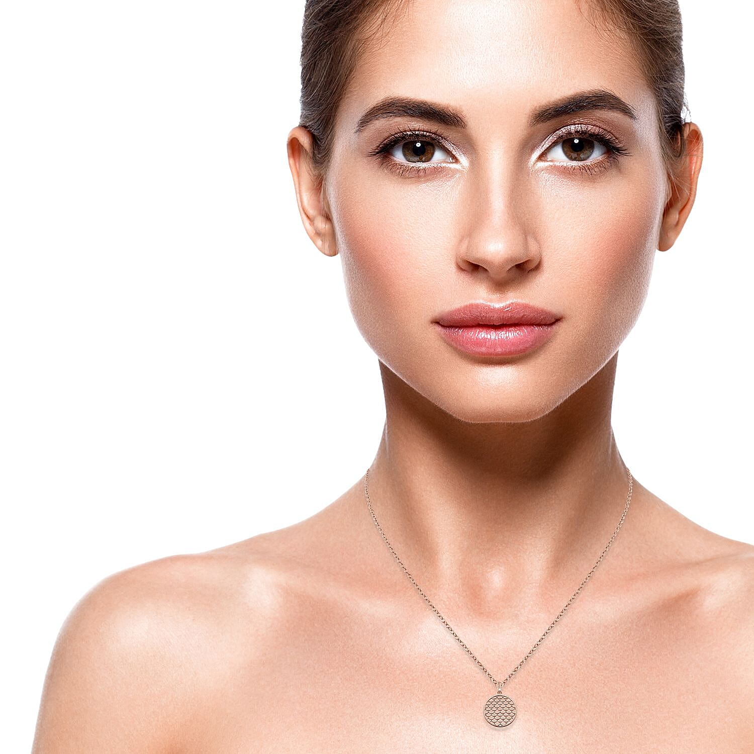 Rachel Galley Wave Collection- Lattice Pendant with Chain (Size 18) in 18K Vermeil Rose Gold Plated Sterling Silver