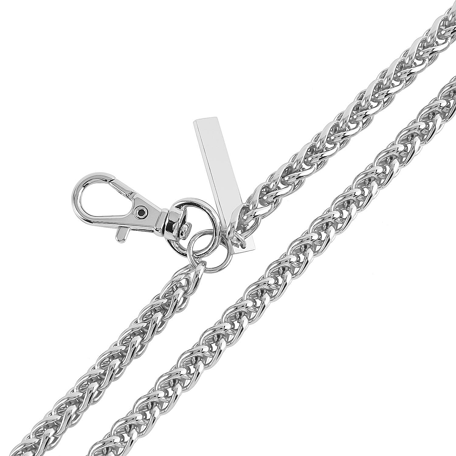 Crossbody Waterproof PVC Phone Bag with Stainless Steel Chain in Silver Tone