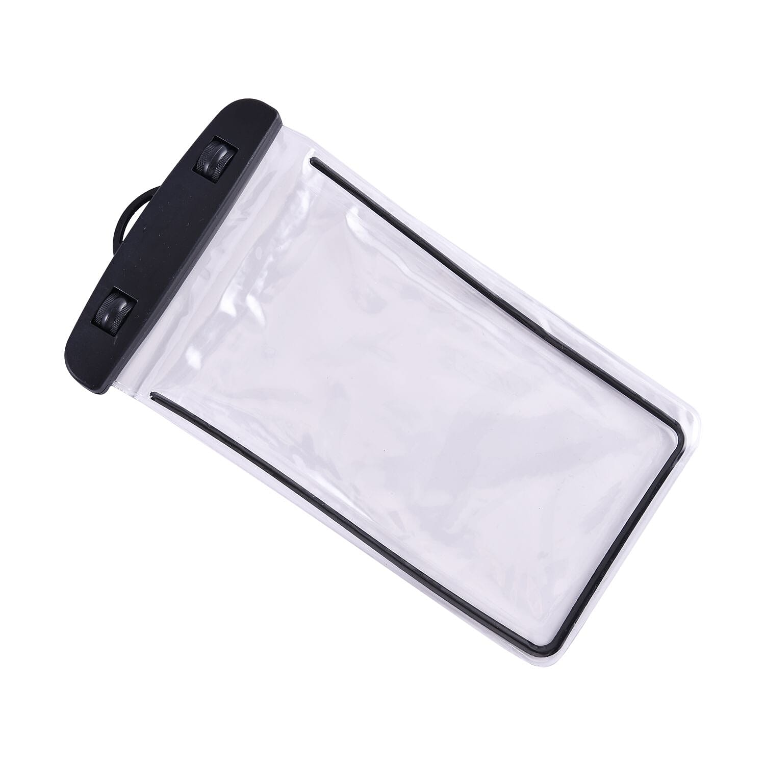 Crossbody Waterproof PVC Phone Bag with Stainless Steel Chain in Silver Tone