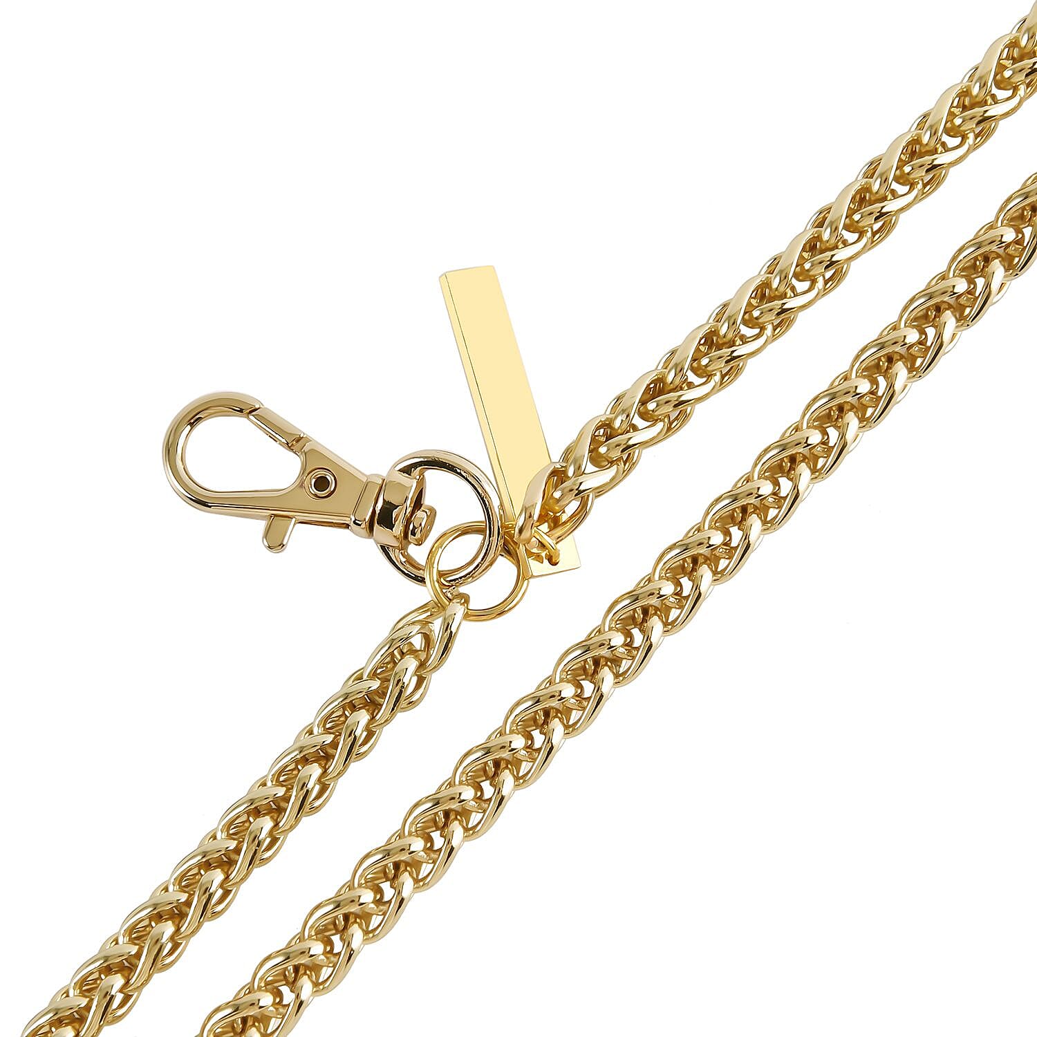 Crossbody Waterproof PVC Phone Bag with Stainless Steel Chain in Gold Tone