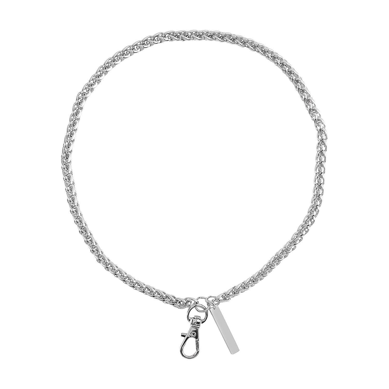 Waterproof PVC Phone Bag with Stainless Steel Chain in Silver Tone