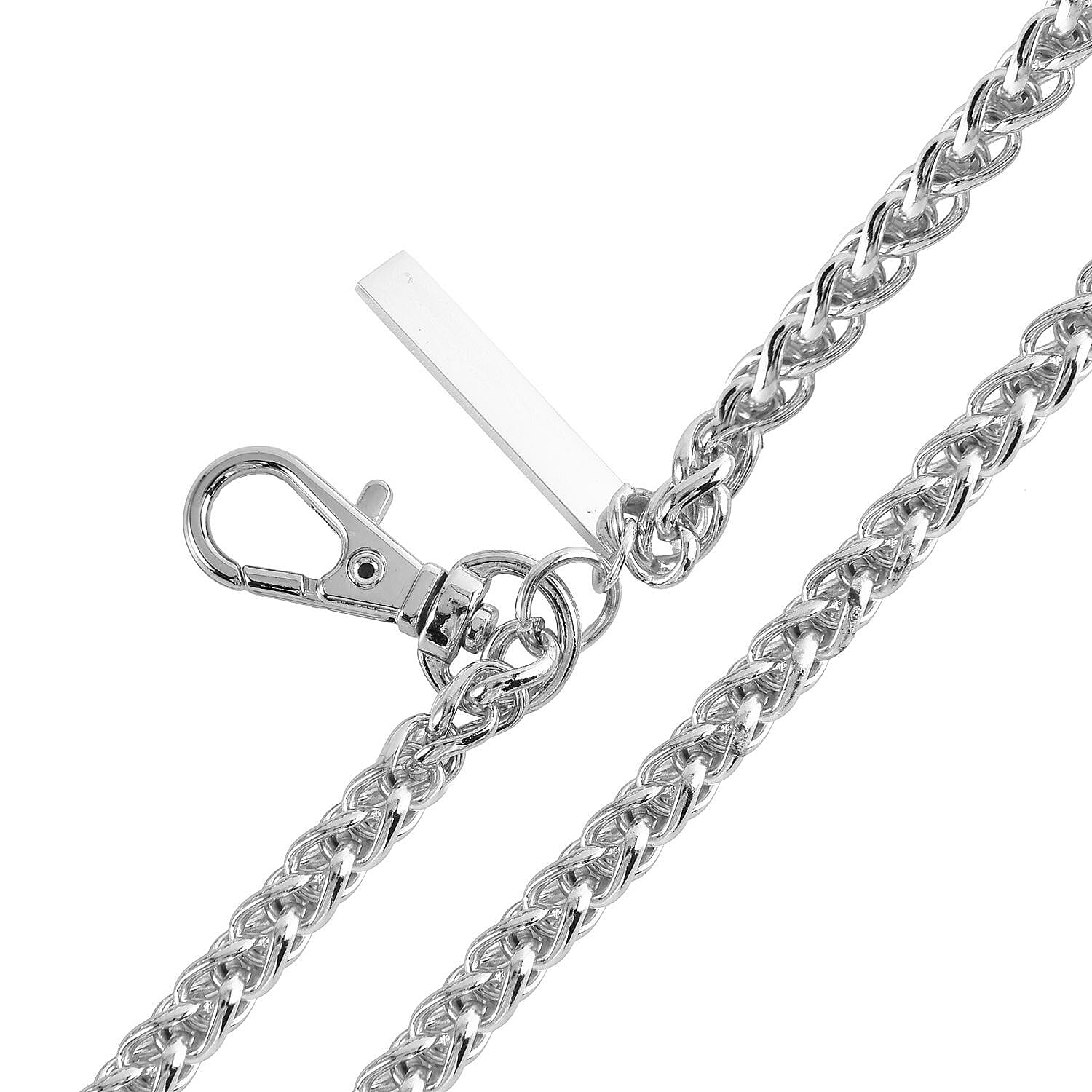 Waterproof PVC Phone Bag with Stainless Steel Chain in Silver Tone