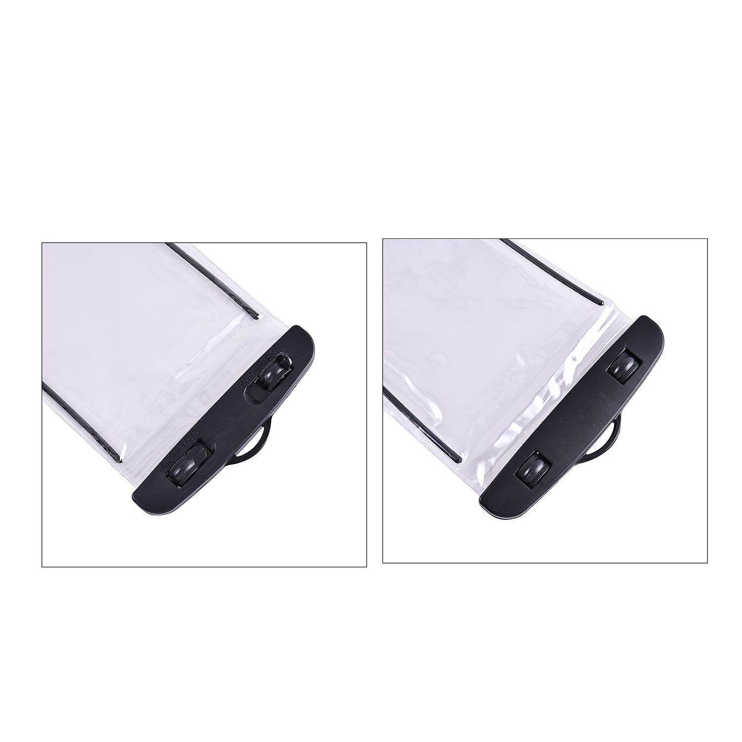 Waterproof PVC Phone Bag with Stainless Steel Chain in Silver Tone