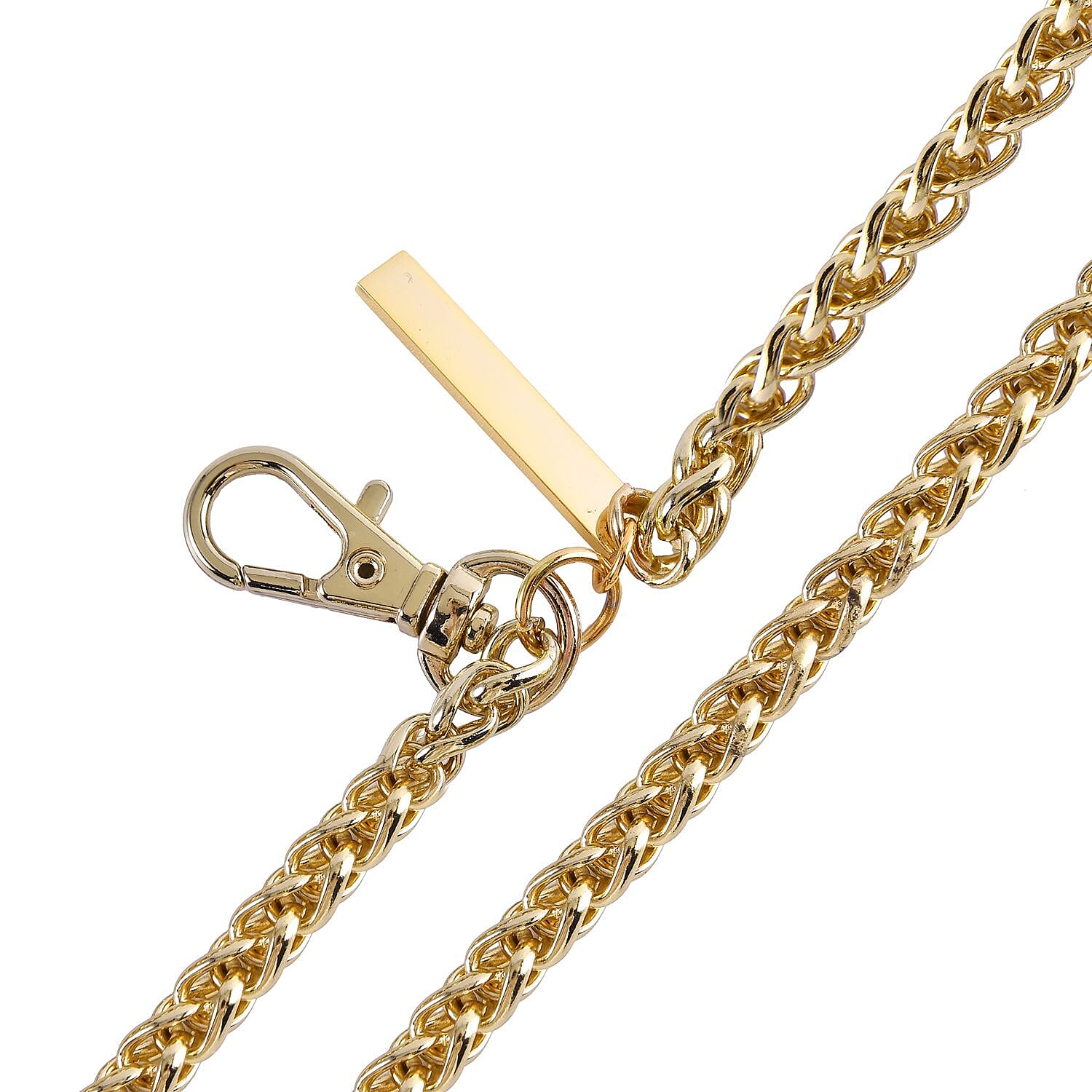 Waterproof PVC Phone Bag with Stainless Steel Chain in Gold Tone