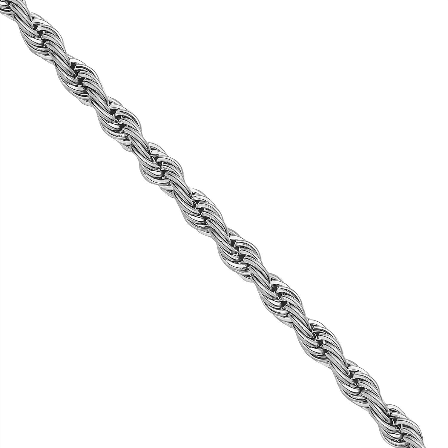 Set of 3 - Rope Necklace (Size 24), Bracelet (Size 7.5  In) and Magnetic Lock in Stainless Steel