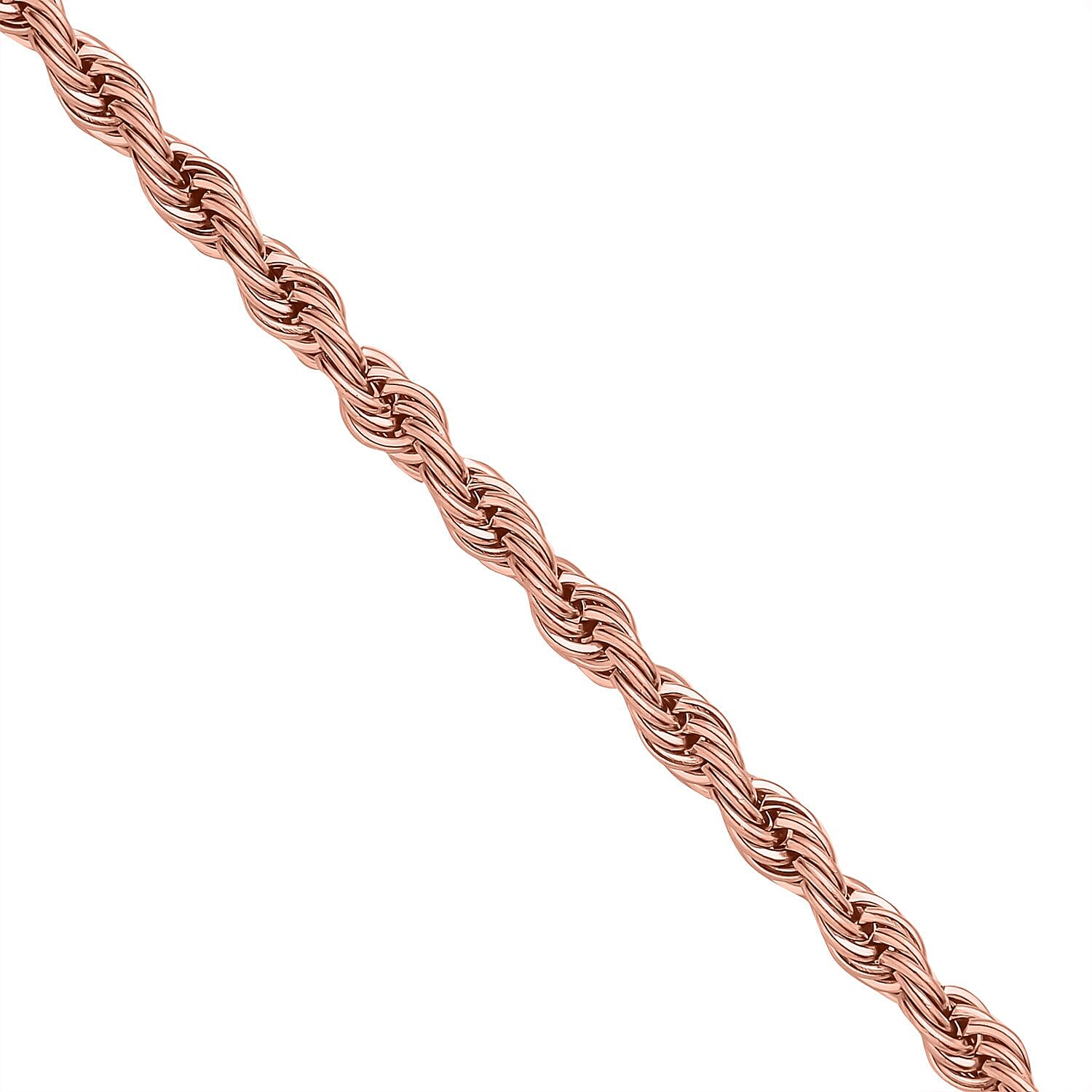 Set of 3 - Rope Necklace (Size 24), Bracelet (Size 7.5) and Magnetic Lock in Stainless Steel with Rose Gold