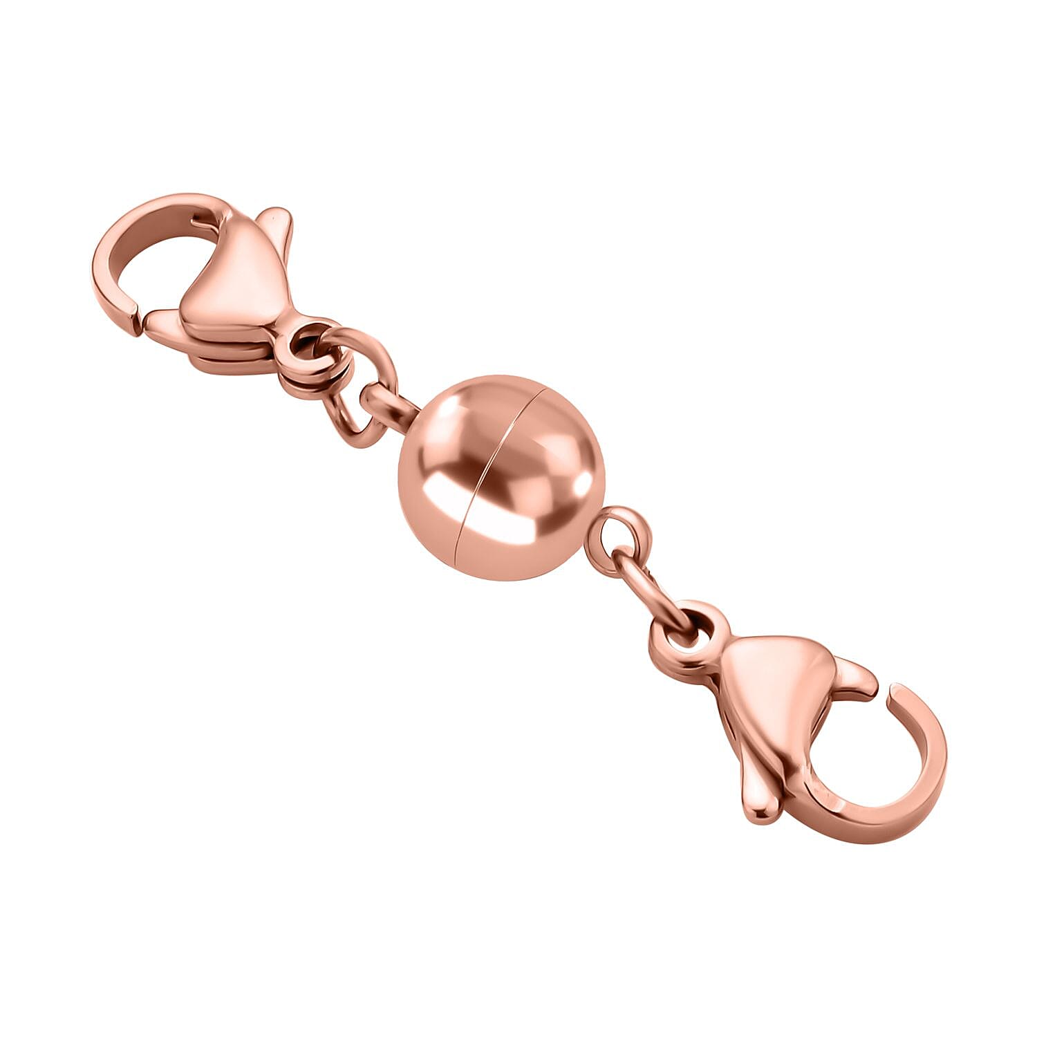 Set of 3 - Curb Necklace (Size 24), Bracelet (Size 7.5) and Magnetic Lock in Stainless Steel with Rose Gold