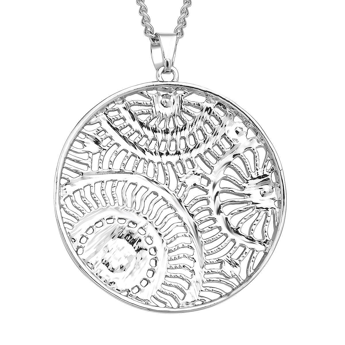 Multi Colour Austrian Crystal Circle Pendant with Chain (Size 29-2.5 Inch Ext.)