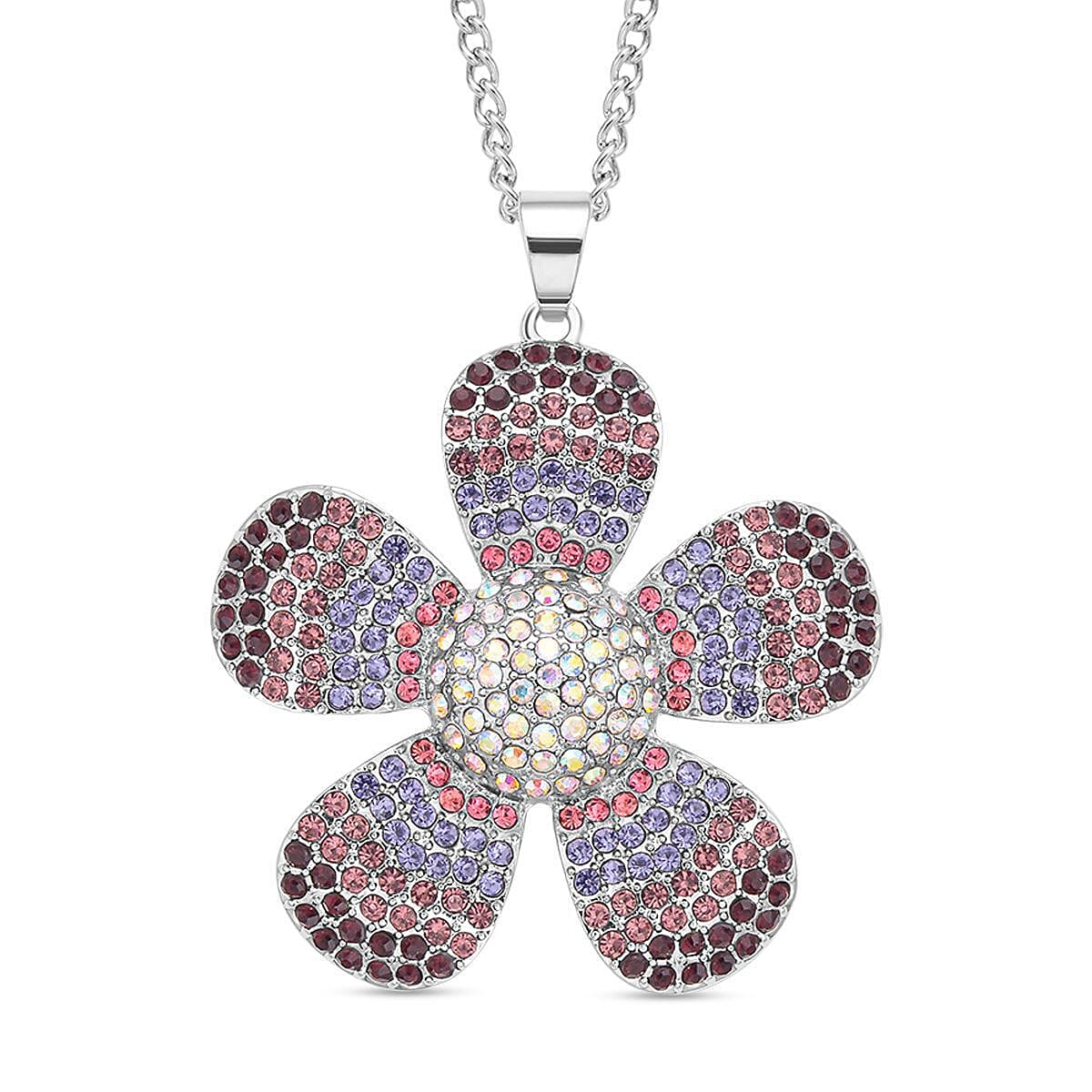 Multi Color Crystal Pendant with Chain  10.000  Ct.