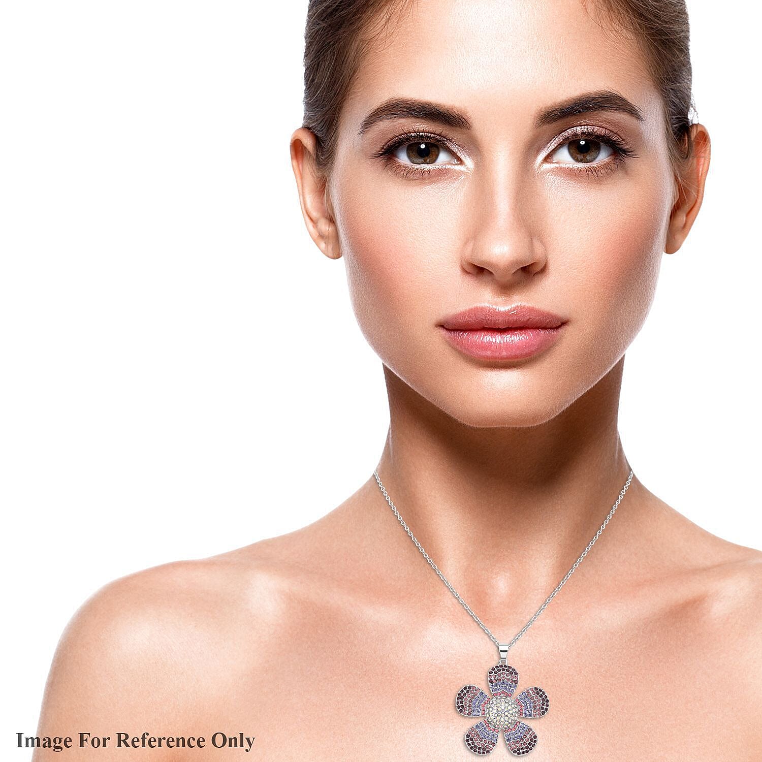 Multi Color Crystal Pendant with Chain  10.000  Ct.