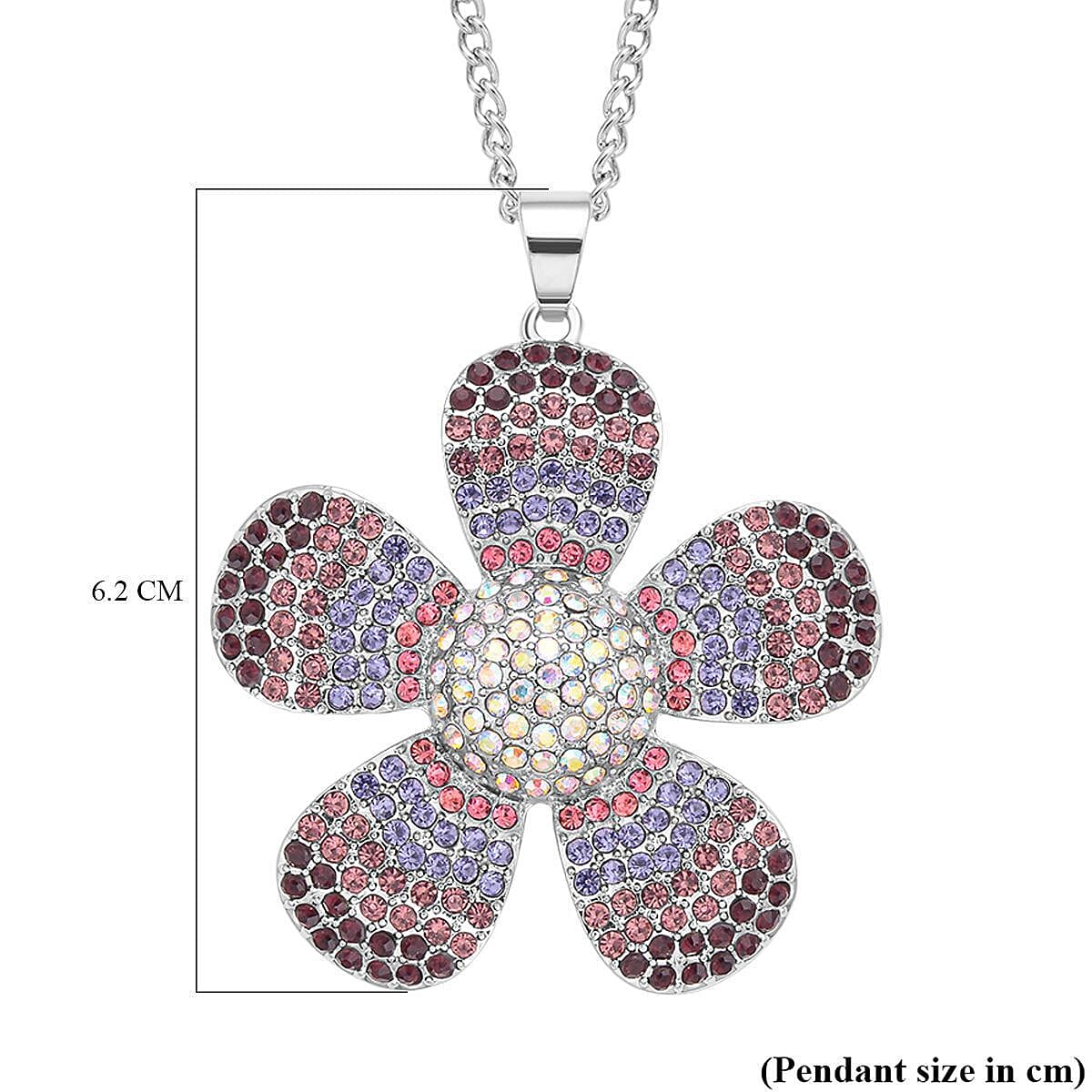 Multi Color Crystal Pendant with Chain  10.000  Ct.