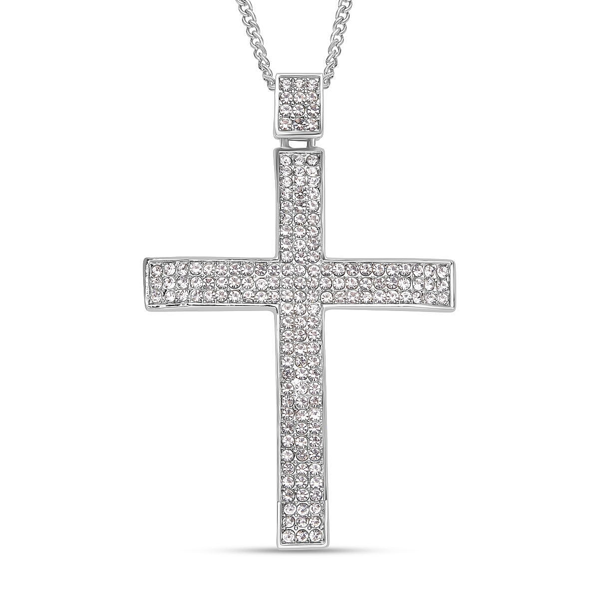Amazon.com: WILLWA Crystal Cross Pendant Gold/Black/Blue Color Zirconia Cross  Pendant Necklace Stainless Steel Jewelry (Color : Gold, Size : 60) :  Clothing, Shoes & Jewelry