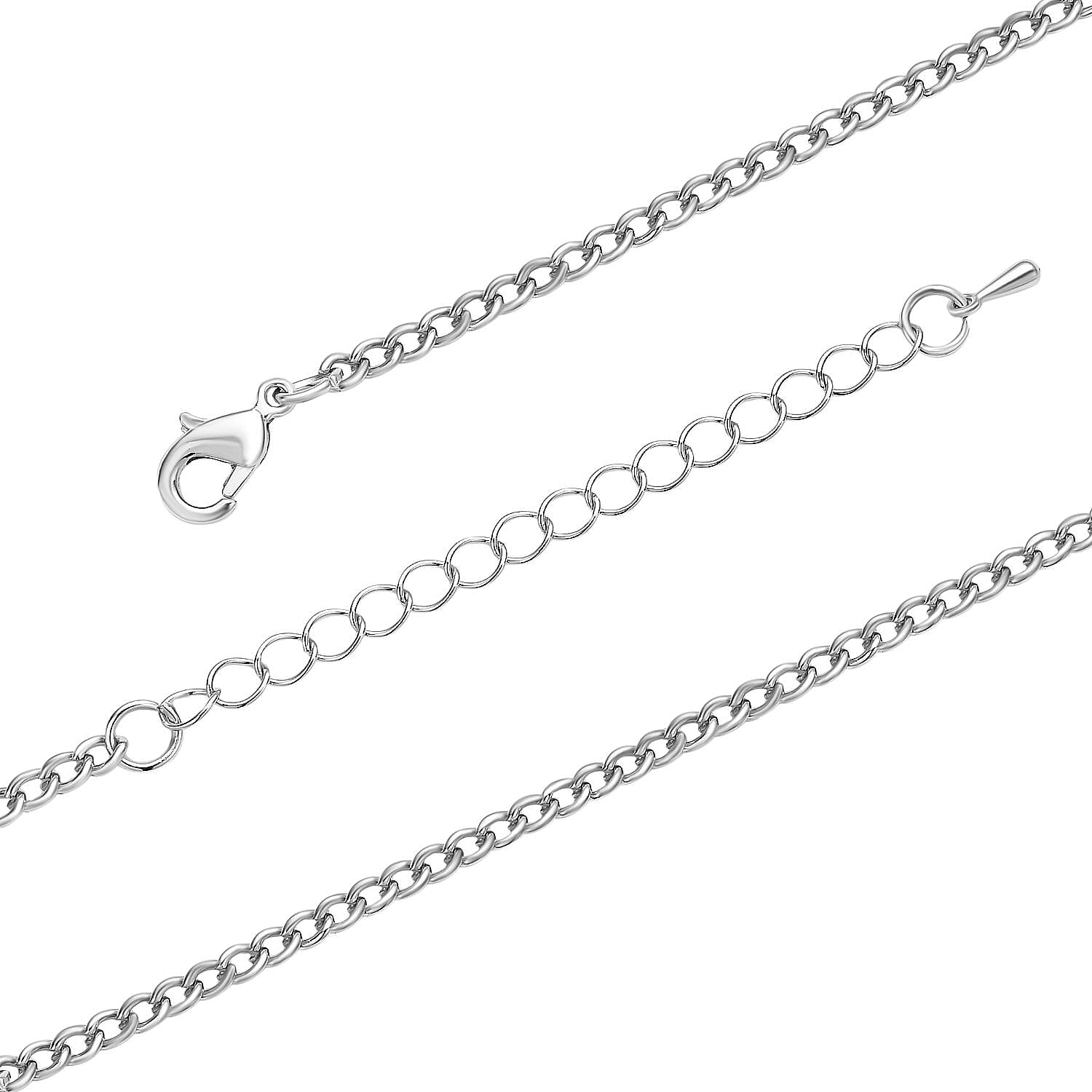 White Austrian Crystal Starfish Pendant with Chain in Silver Tone