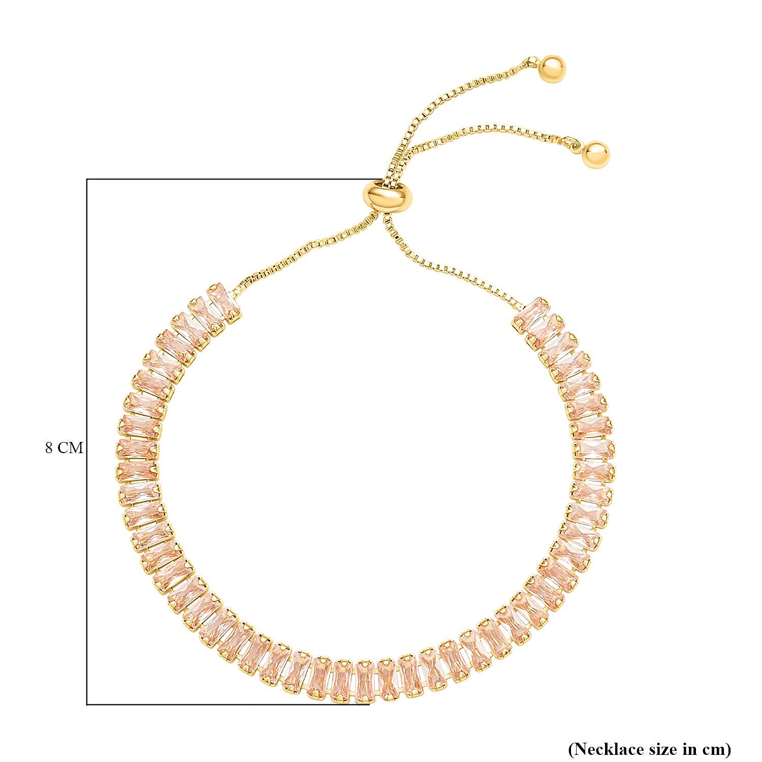 2 Piece Set - Simulated Diamond Earrings (with Clasp) and Bracelet (Adjustable 6 to 9 inch) in Yellow Gold Tone