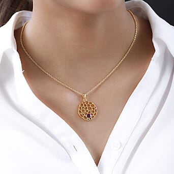 https://tjcuk.sirv.com/Products/41/2/4120957/RACHEL-GALLEY-Ruby-Pendant-with-Chain-Size-18-22-24-Inch-in-Vermeil-YG_4120957_1.jpg?w=342&h=342