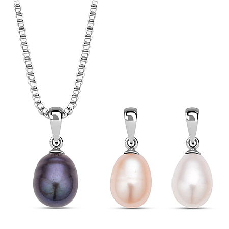 3 Fresh Water Pearl Pendant with 1 Chain (Size 20) 