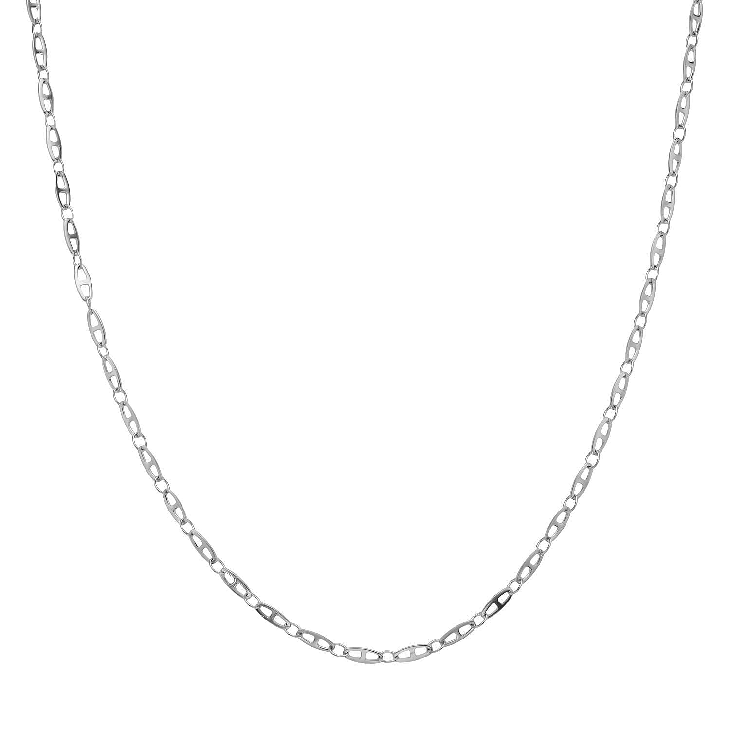 Set of 3 - Mariner, Singapore & Paperclip Link Necklace (Size - 24) in Stainless Steel