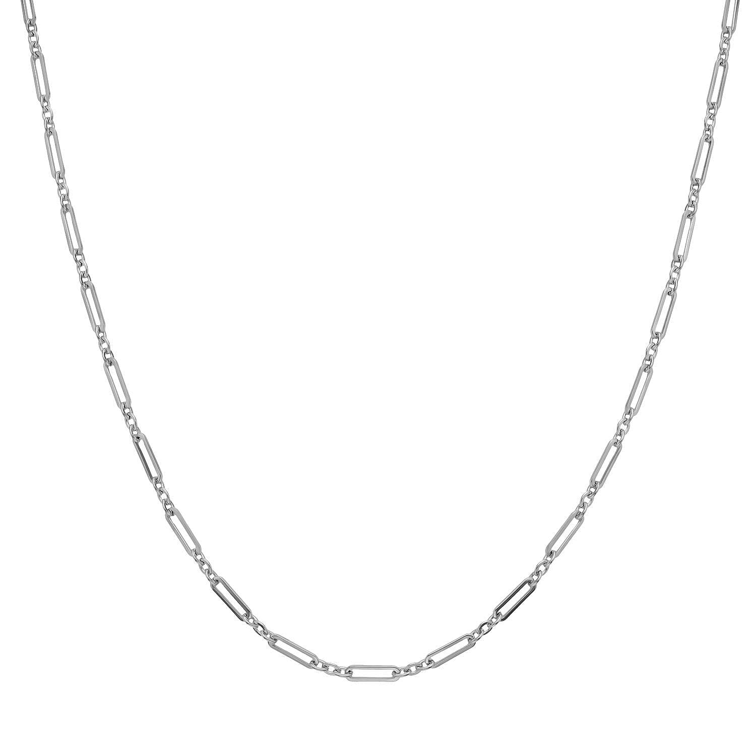 Set of 3 - Mariner, Singapore & Paperclip Link Necklace (Size - 24) in Stainless Steel