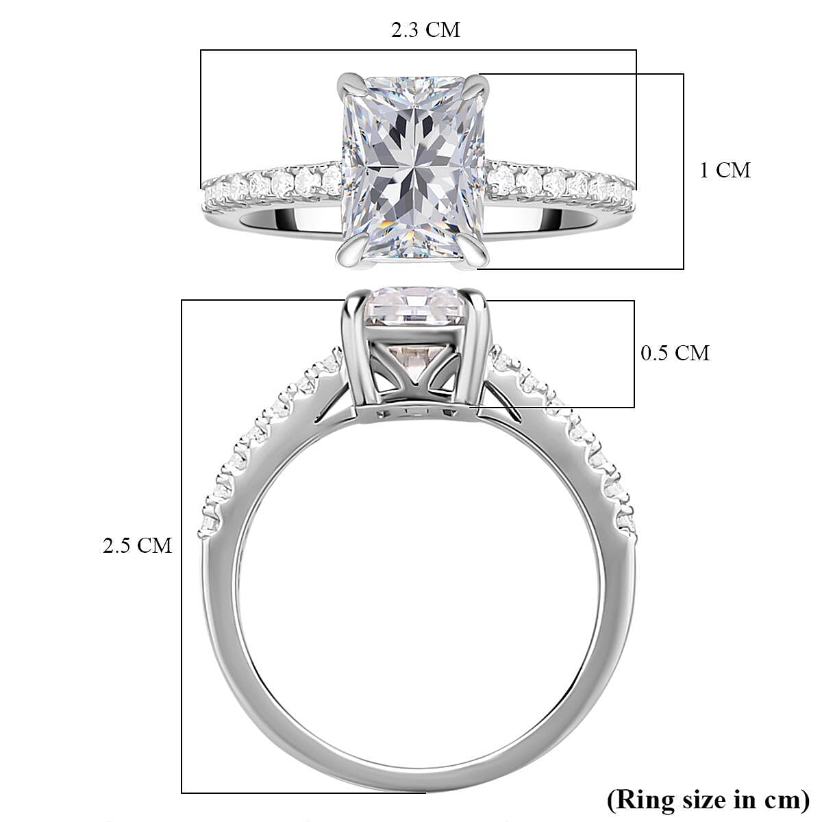 Pick of The show - Set of 2 - Moissanite Bridal Ring in Sterling Silver 3.600 Ct, Silver Wt. 5.00 Gms(Size L).