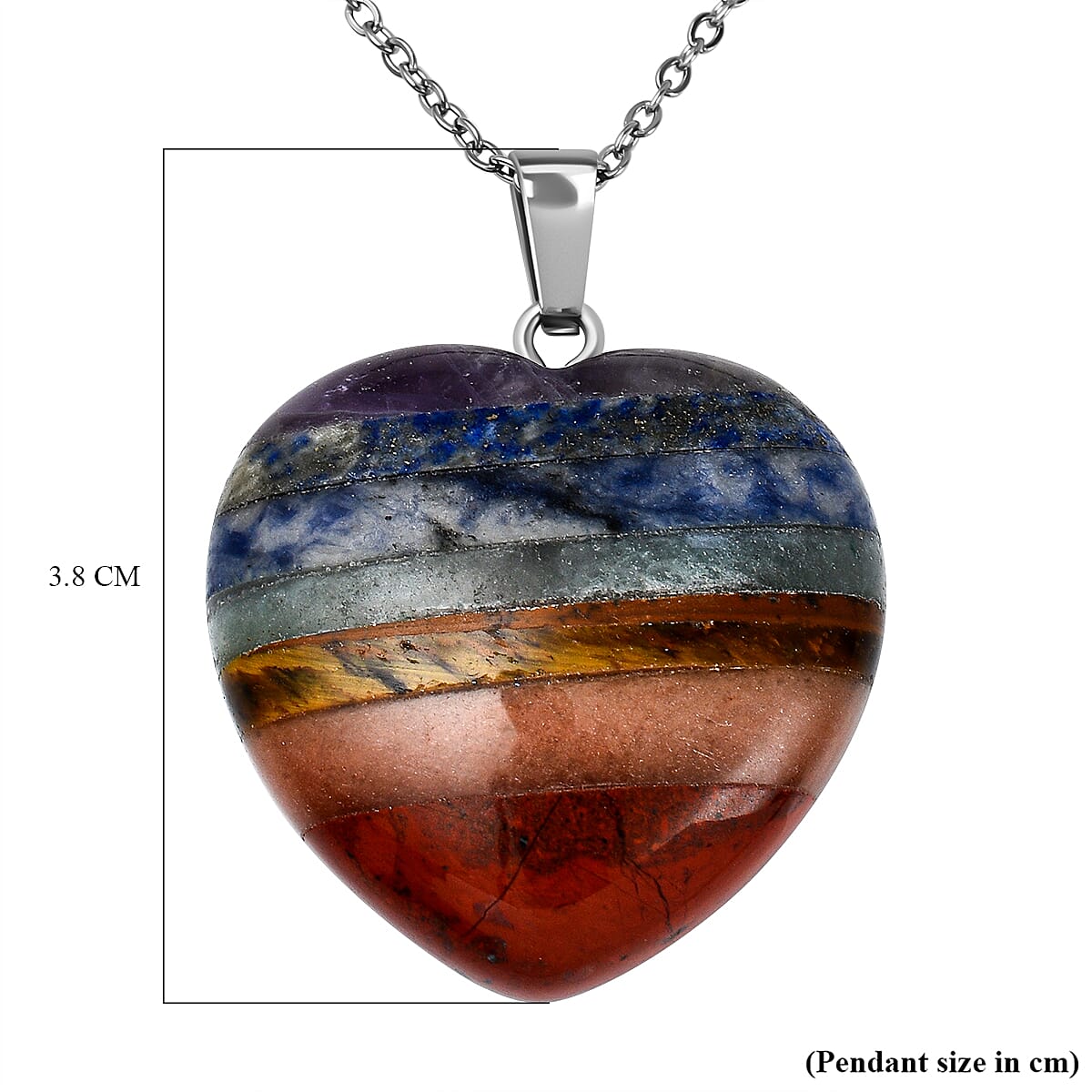 Seven Chakras Multi Gemstone Pendant with 20 inch Chain