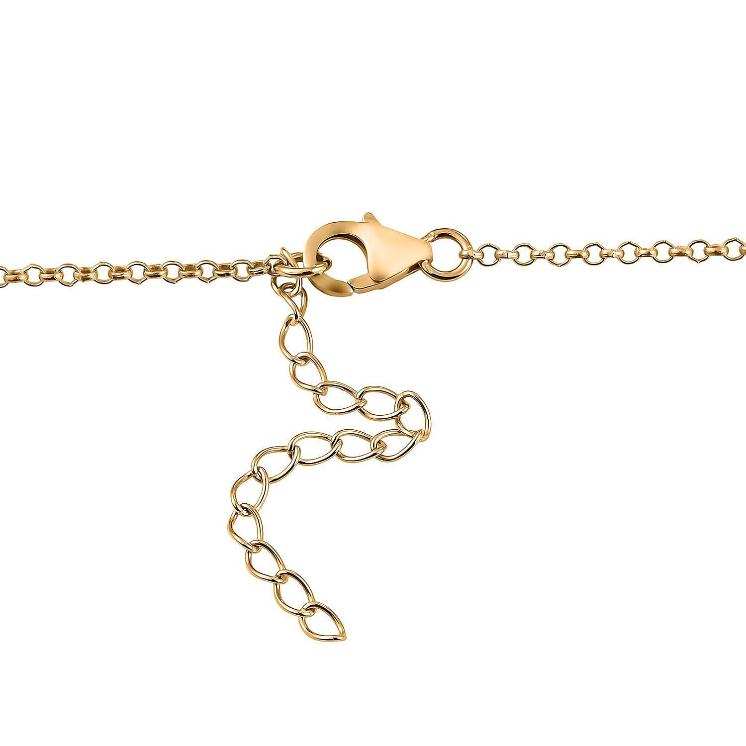 White Austrian Crystal Enamelled Easter Egg Pendant with Chain (Size 28 with 2.5 Inch Extender) in Yellow Gold Tone