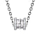 Simulated Diamond Screw Hollow Tunnels Pendant with Chain (Size 20 inch +2 inch Extender) in Silver Tone