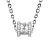 Simulated Diamond Screw Hollow Tunnels Pendant with Chain (Size 20 inch +2 inch Extender) in Silver Tone