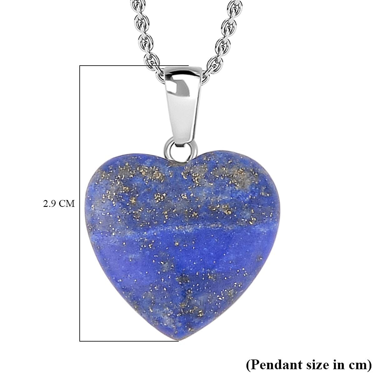 Set of 7 - Opalite, Blue Howlite and Multi Gemstone Heart Pendant With Stainless Steel Chain (Size 20) 10.50 Ct.