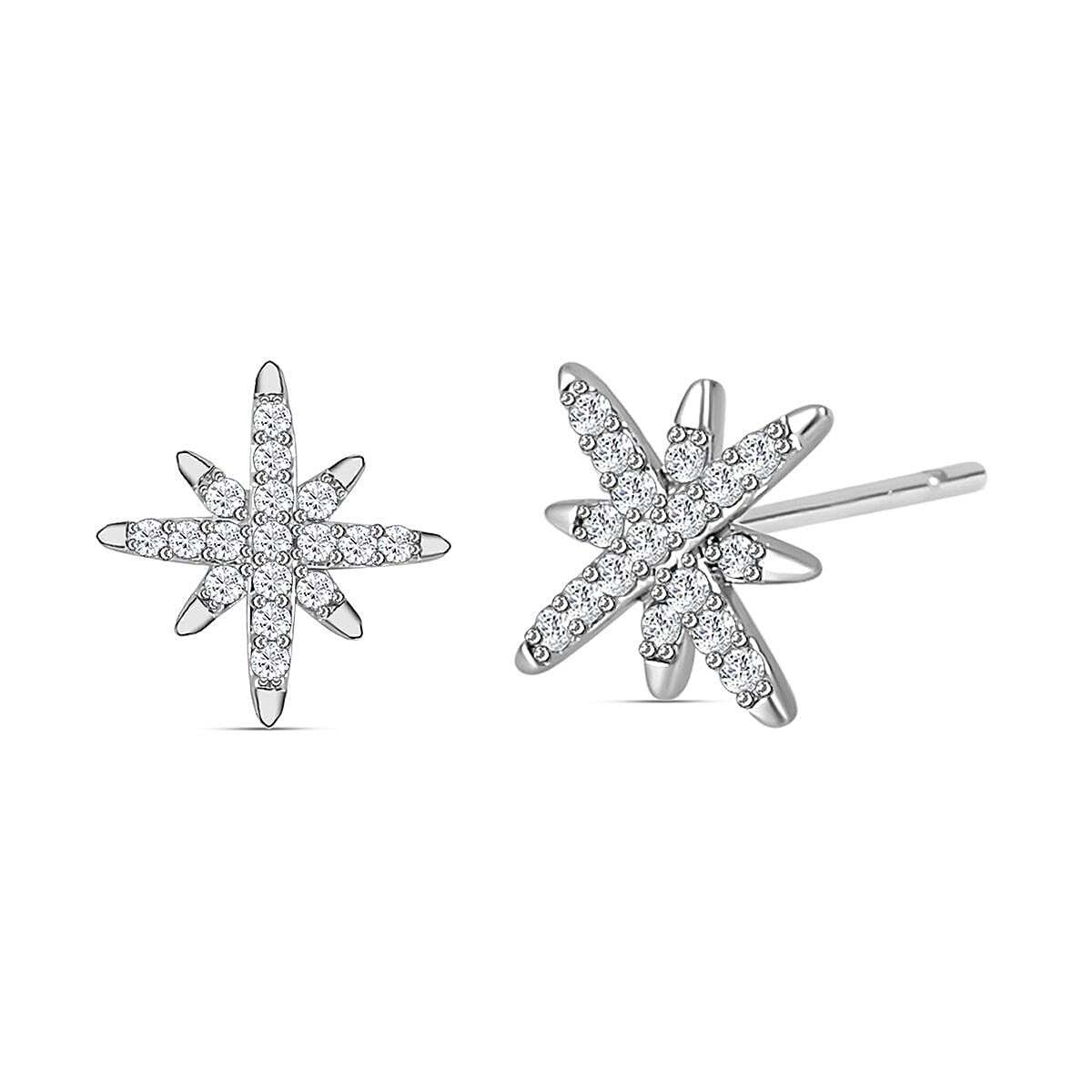 Set of 3 - Simulated Diamond Star Burst Earrings