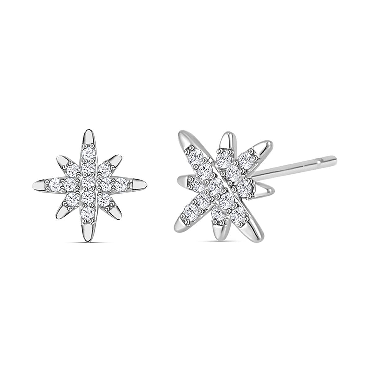 Set of 3 - Simulated Diamond Star Burst Earrings