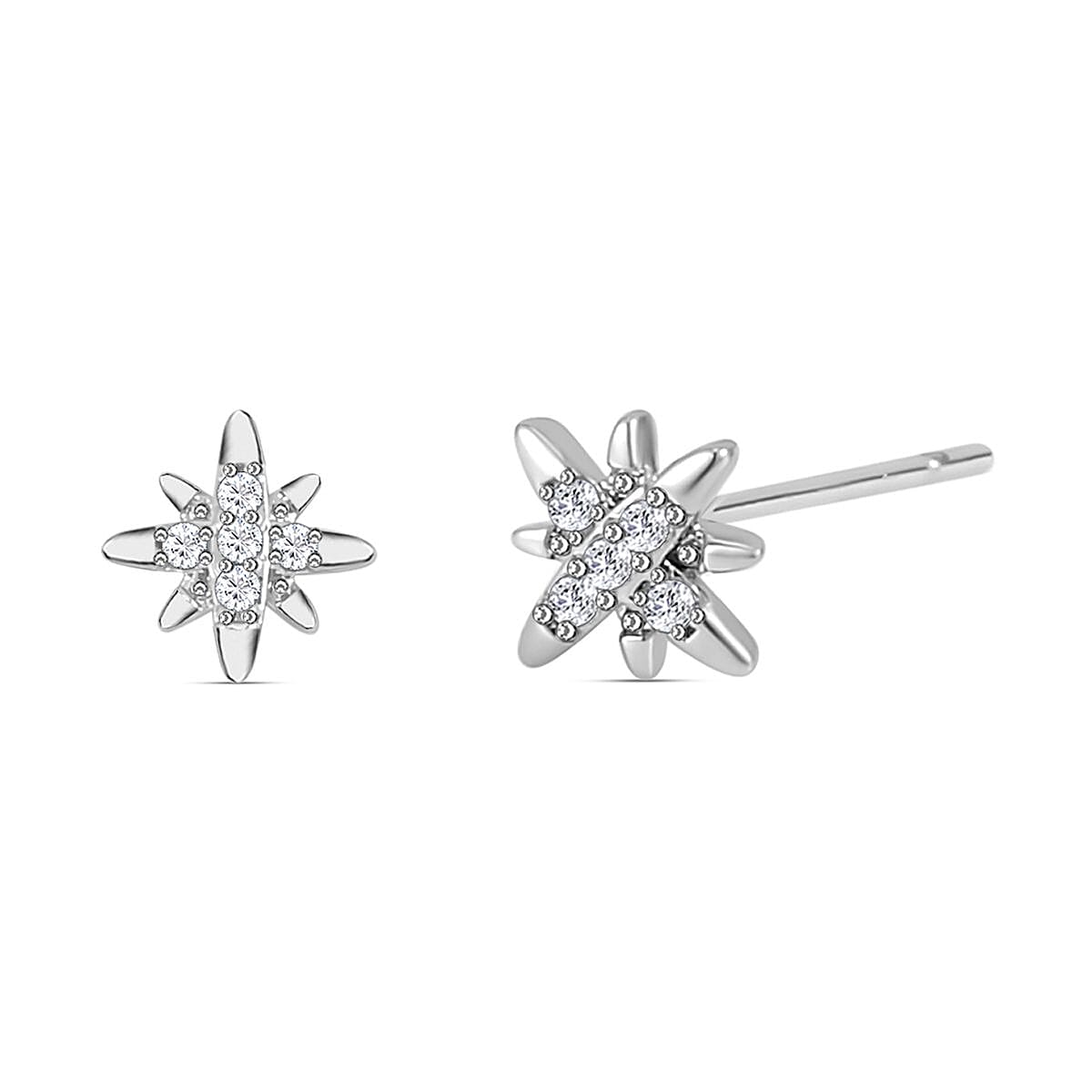 Set of 3 - Simulated Diamond Star Burst Earrings