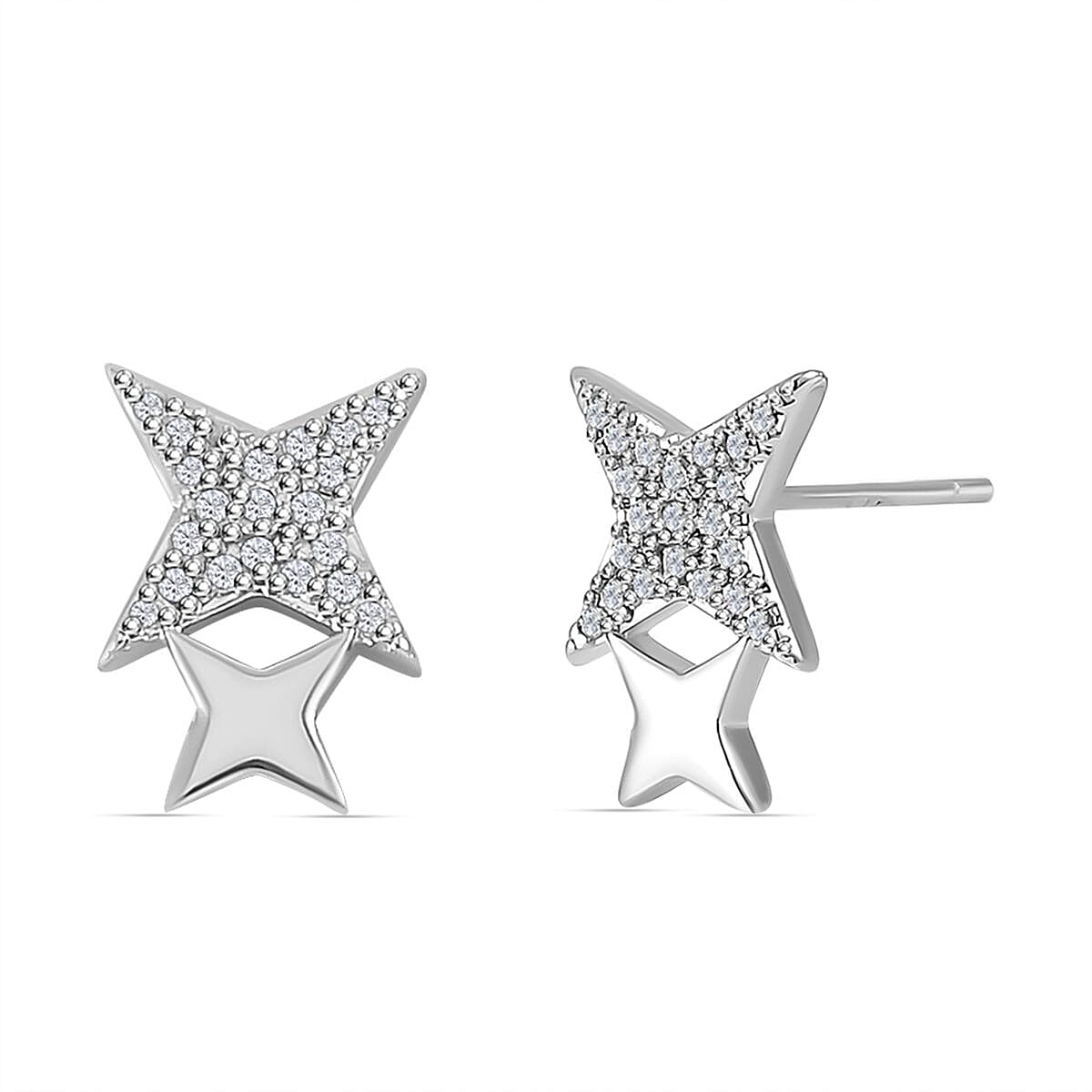 Set of 3 - Simulated Diamond Pinset Earrings