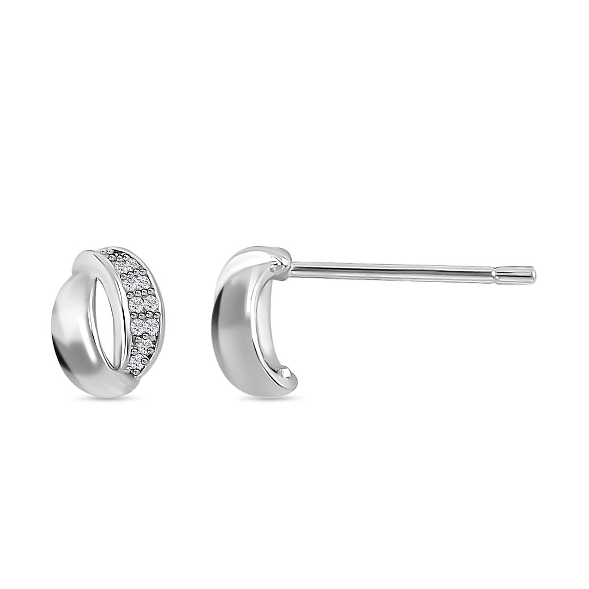 Set of 3 - Simulated Diamond Earrings in Silver Tone