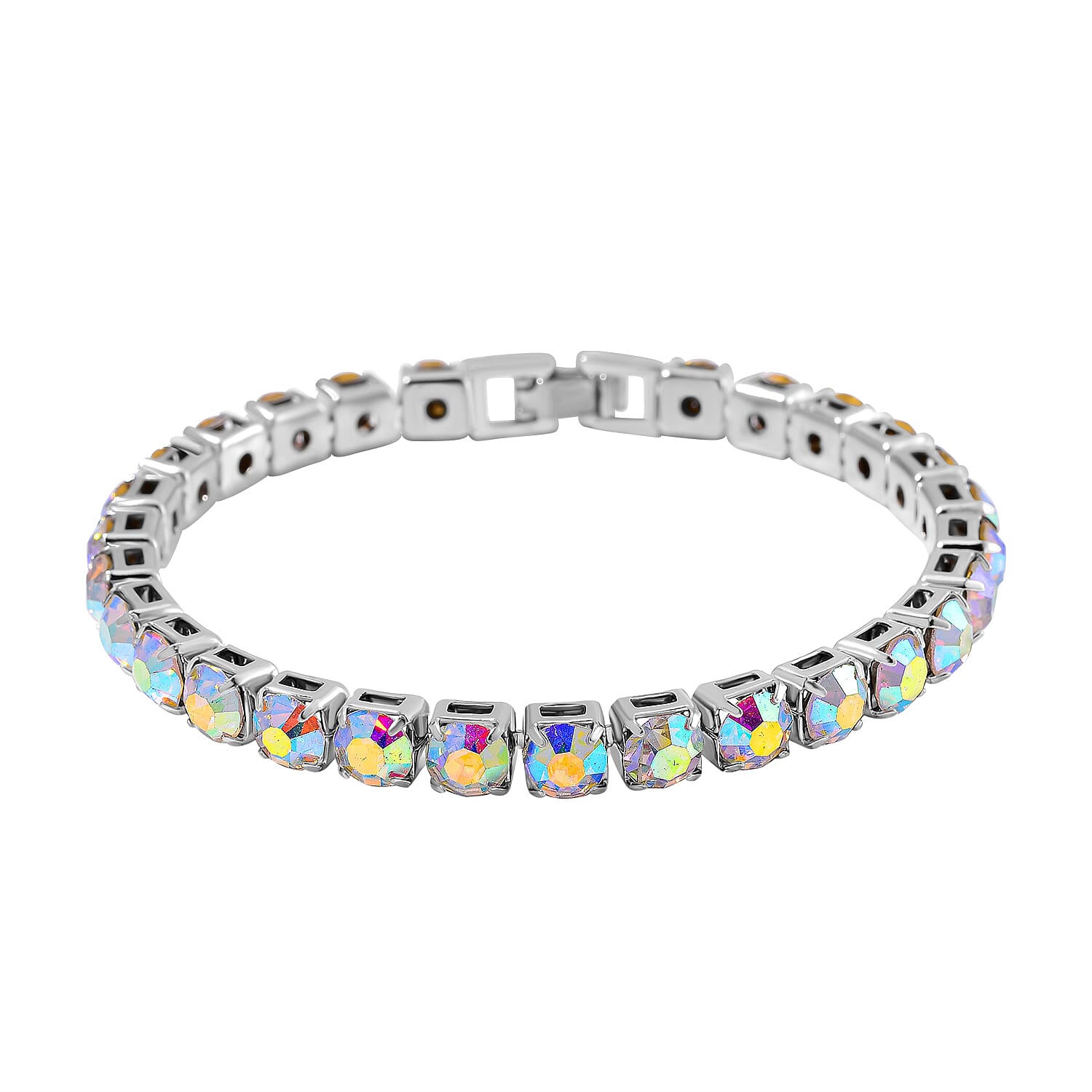 3 Piece Set - White Mystic Crystal Bracelet (Size 7.5) with Bracelet Buddy & Bracelet