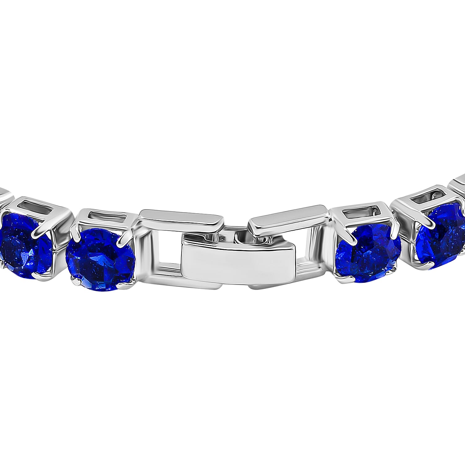 2 Piece Set - Blue Sapphire Crystal Bracelet (Size 7.5) with Bracelet Buddy 70.00 Ct.
