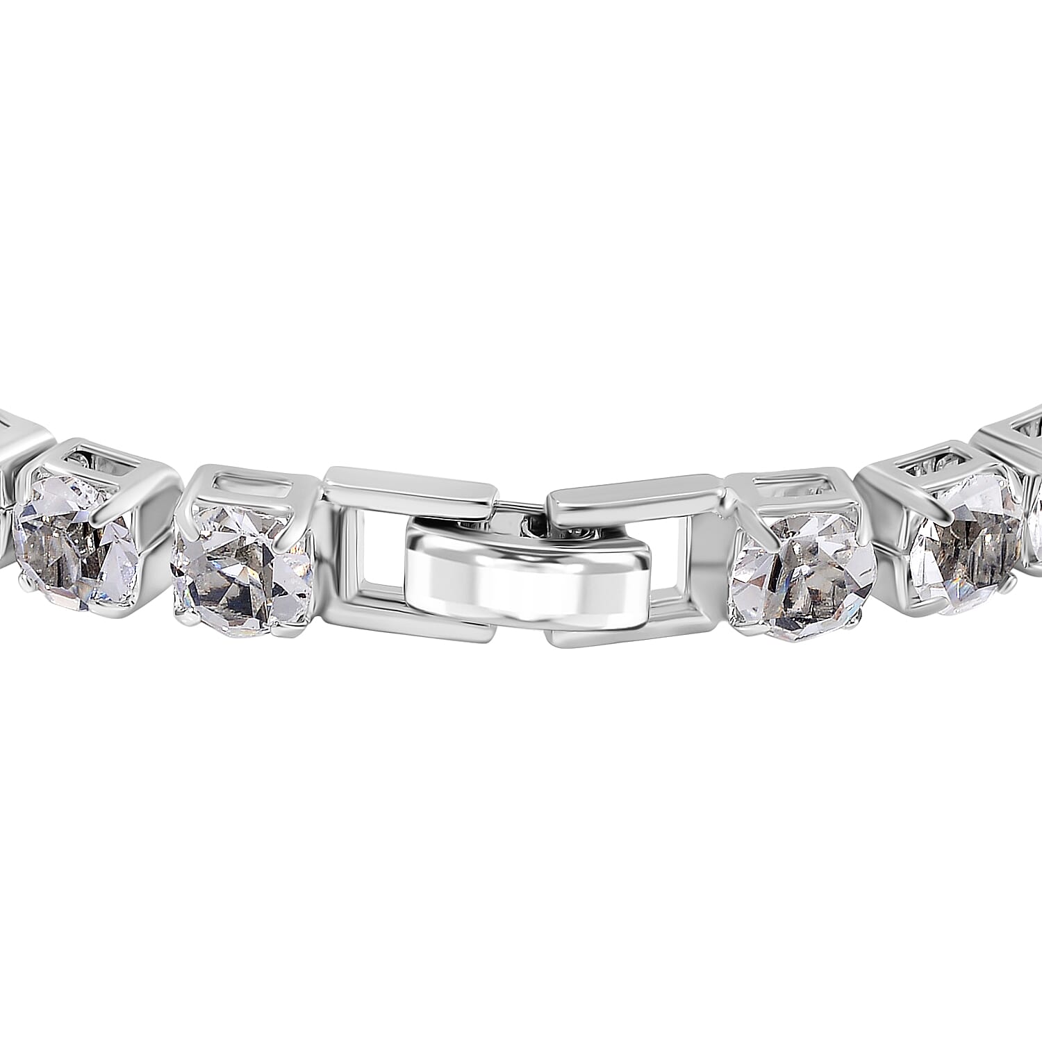 2 Piece Set - Crystal Bracelet (Size 7.5) with Bracelet Buddy in Silver Tone