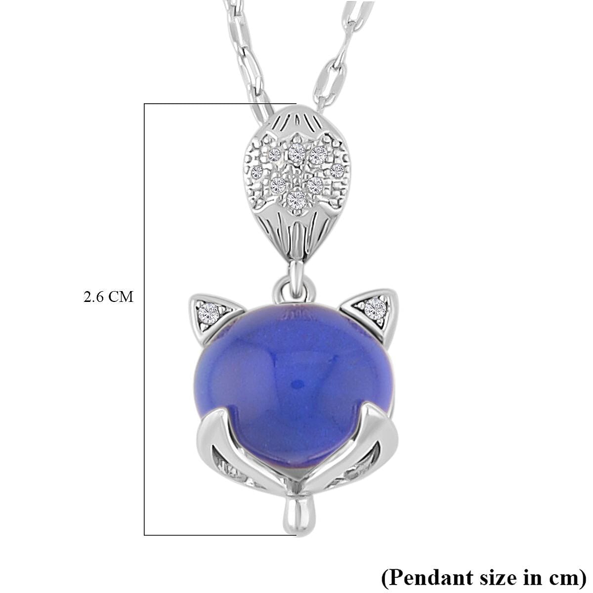 Simulated Diamond and Colour Change Stone Pendant with Chain (Size 20-2 Inch Ext) in Silver Tone 1.02 Ct