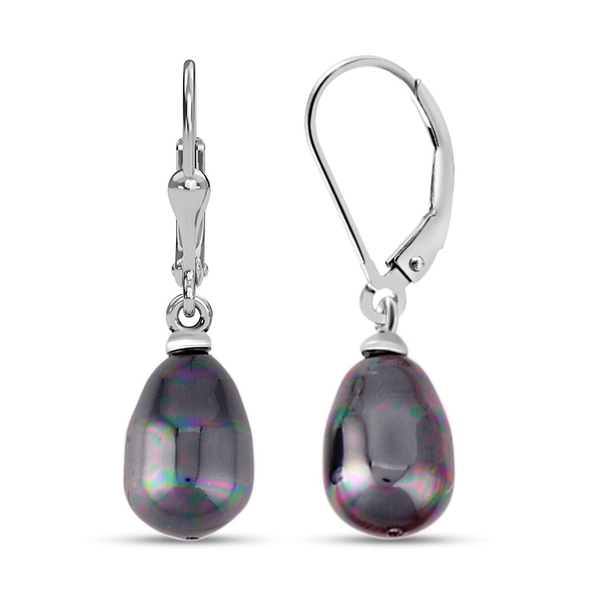 2 Piece Set - Tahiti Colour Shell Pearl Bracelet and Lever Back Earrings